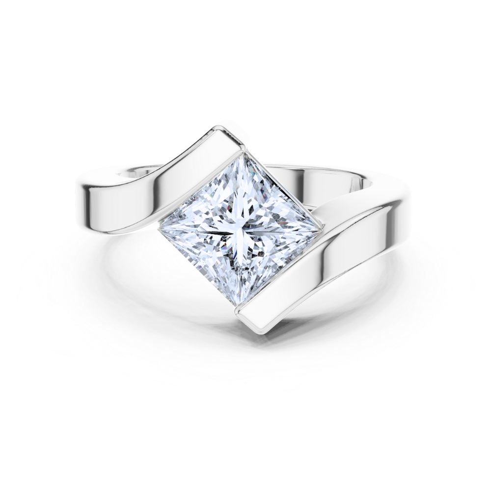 Radiant Embrace Princess-Cut Diamond Ring