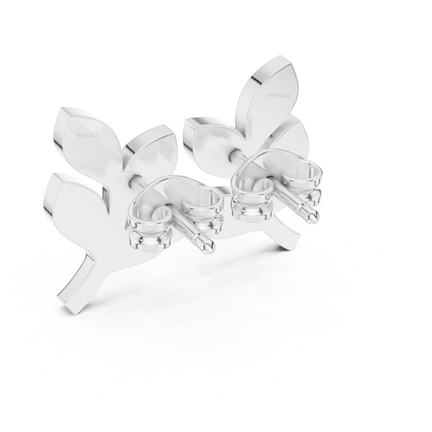 Diamond Leaf Vine Stud Earrings