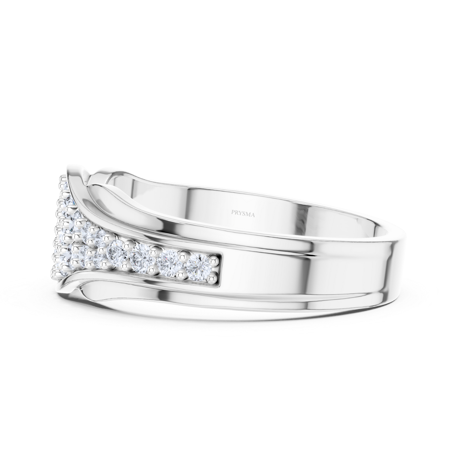 Elegant Wave Pave Diamond Ring