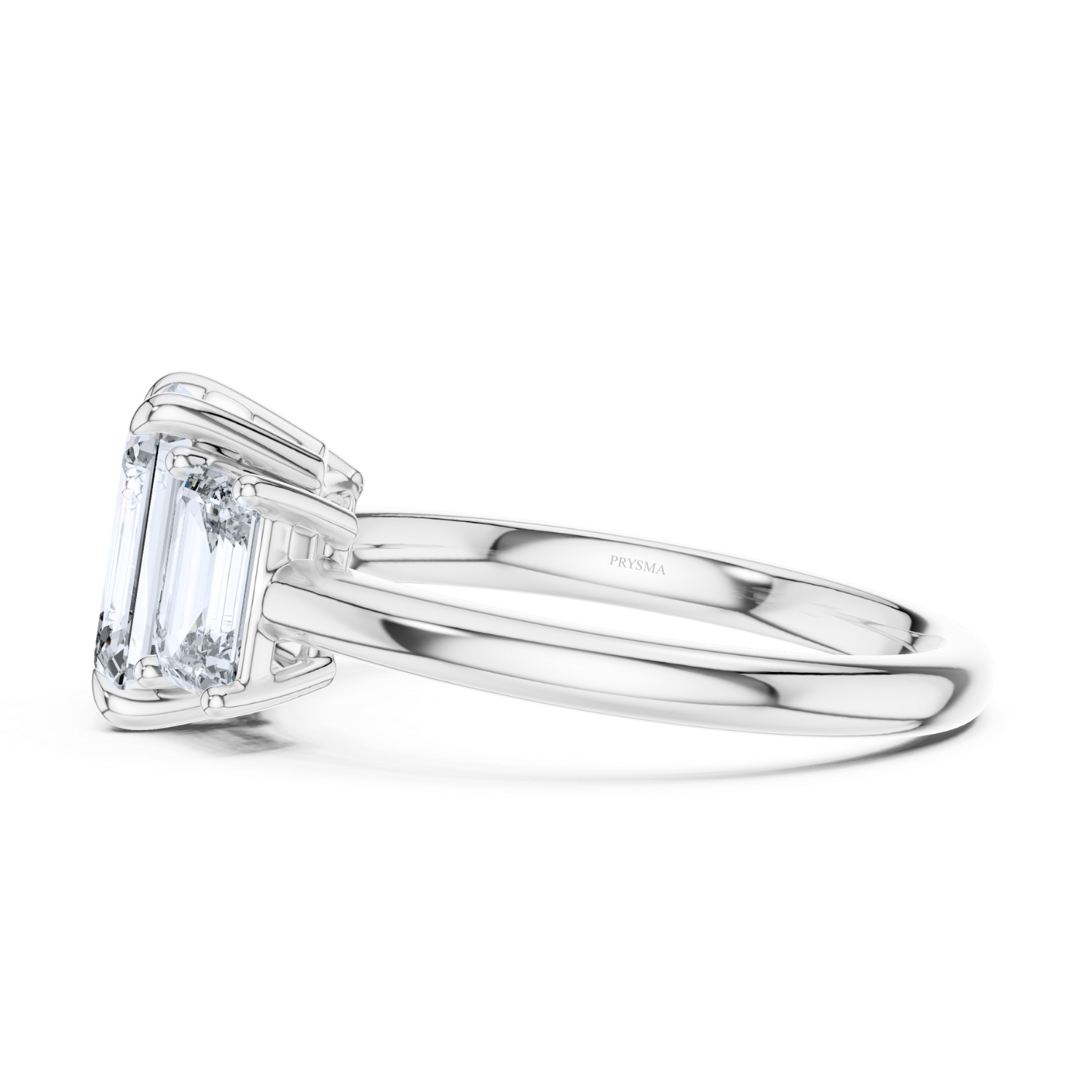 Emerald-Cut Three-Stone Diamond Ring