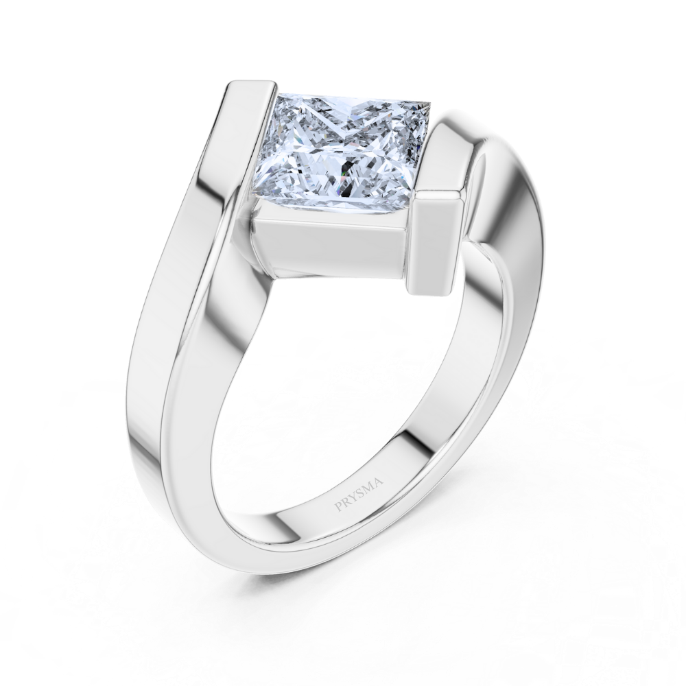 Radiant Embrace Princess-Cut Diamond Ring