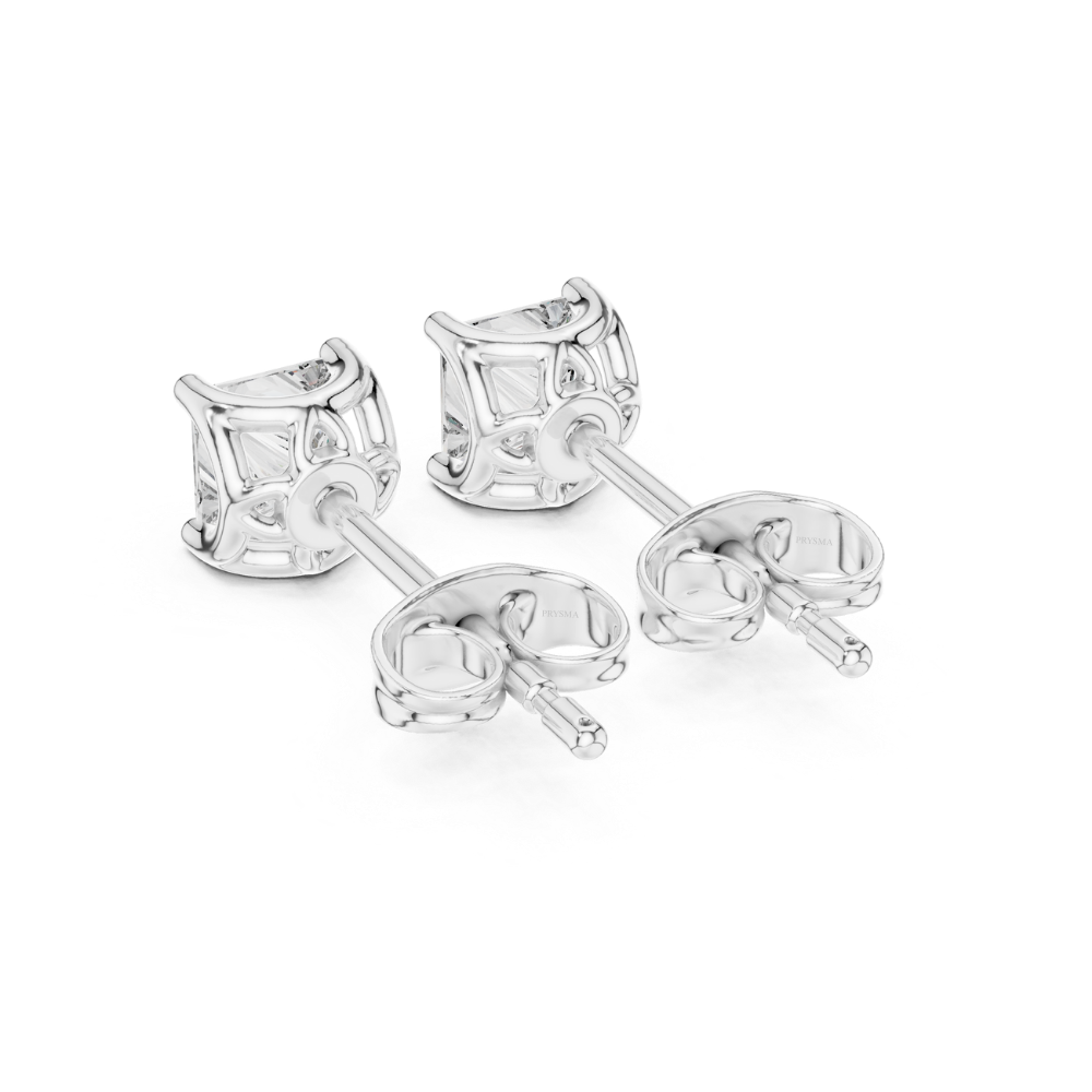 Regal Princess-Cut Diamond Stud Earrings