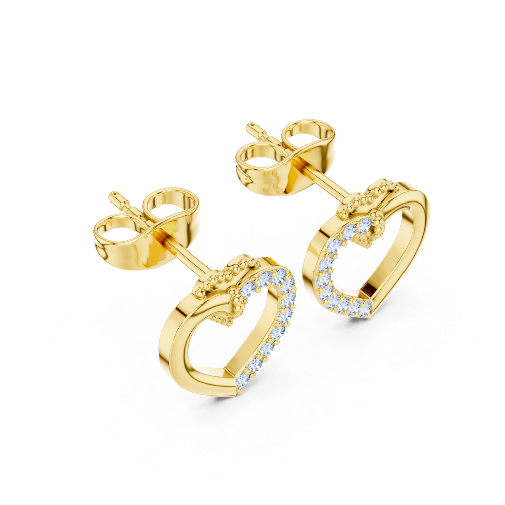 Regal Sparkle Open Heart Diamond Earrings