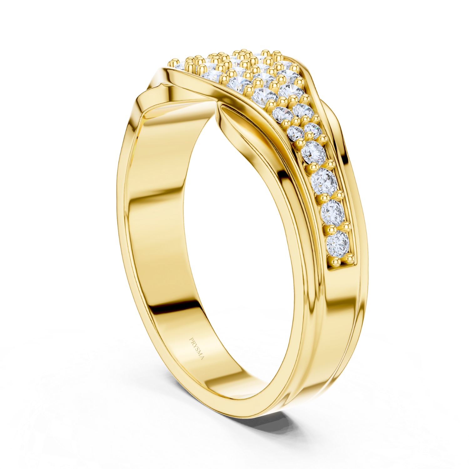 Elegant Wave Pave Diamond Ring