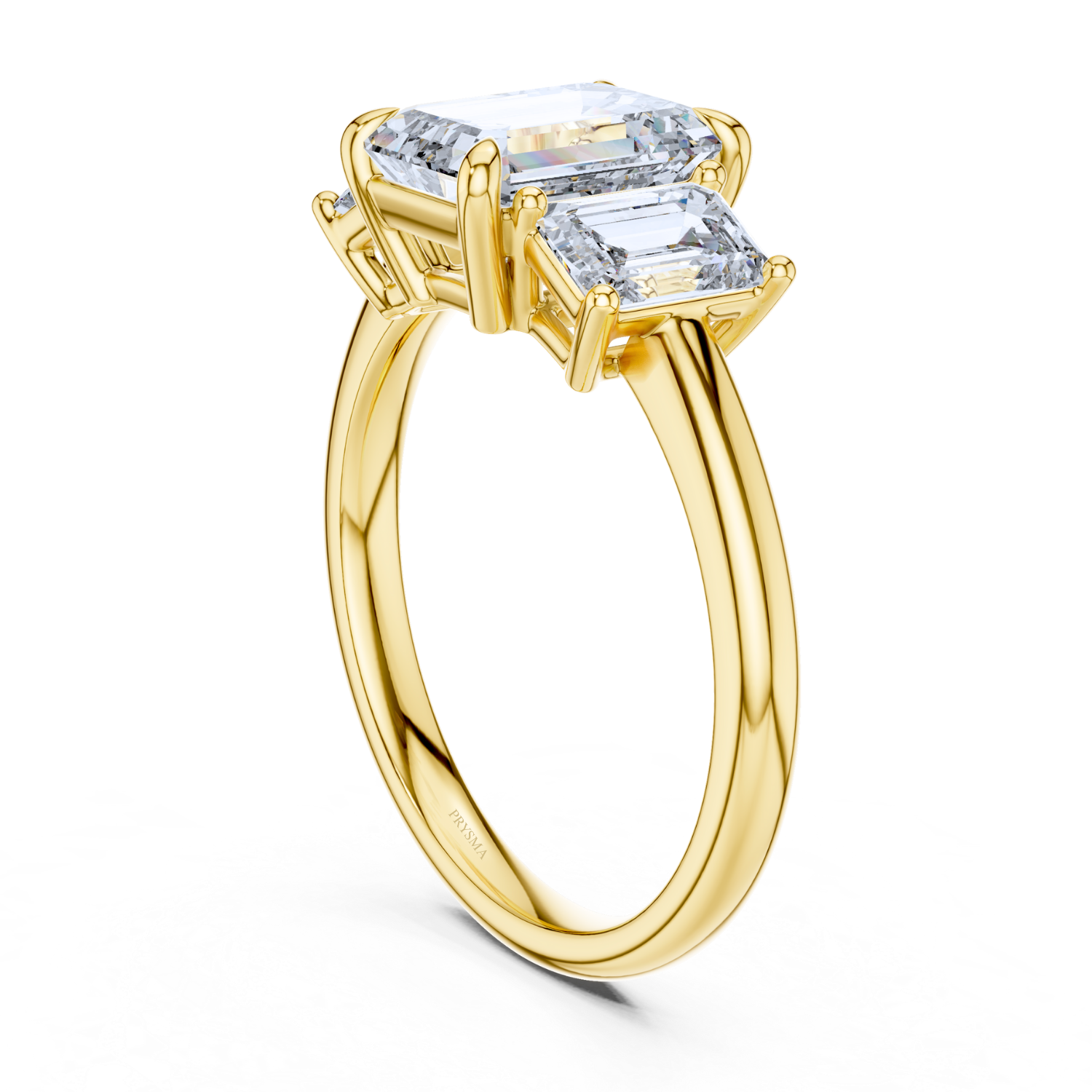 Emerald-Cut Three-Stone Diamond Ring