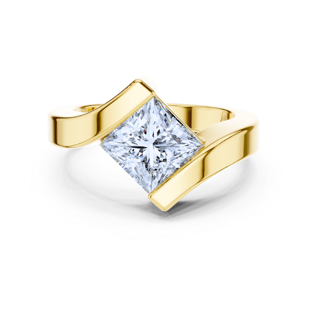 Radiant Embrace Princess-Cut Diamond Ring
