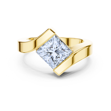 Radiant Embrace Princess-Cut Diamond Ring
