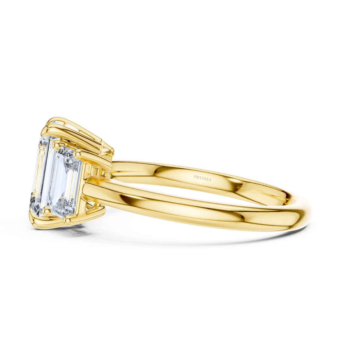 Emerald-Cut Three-Stone Diamond Ring