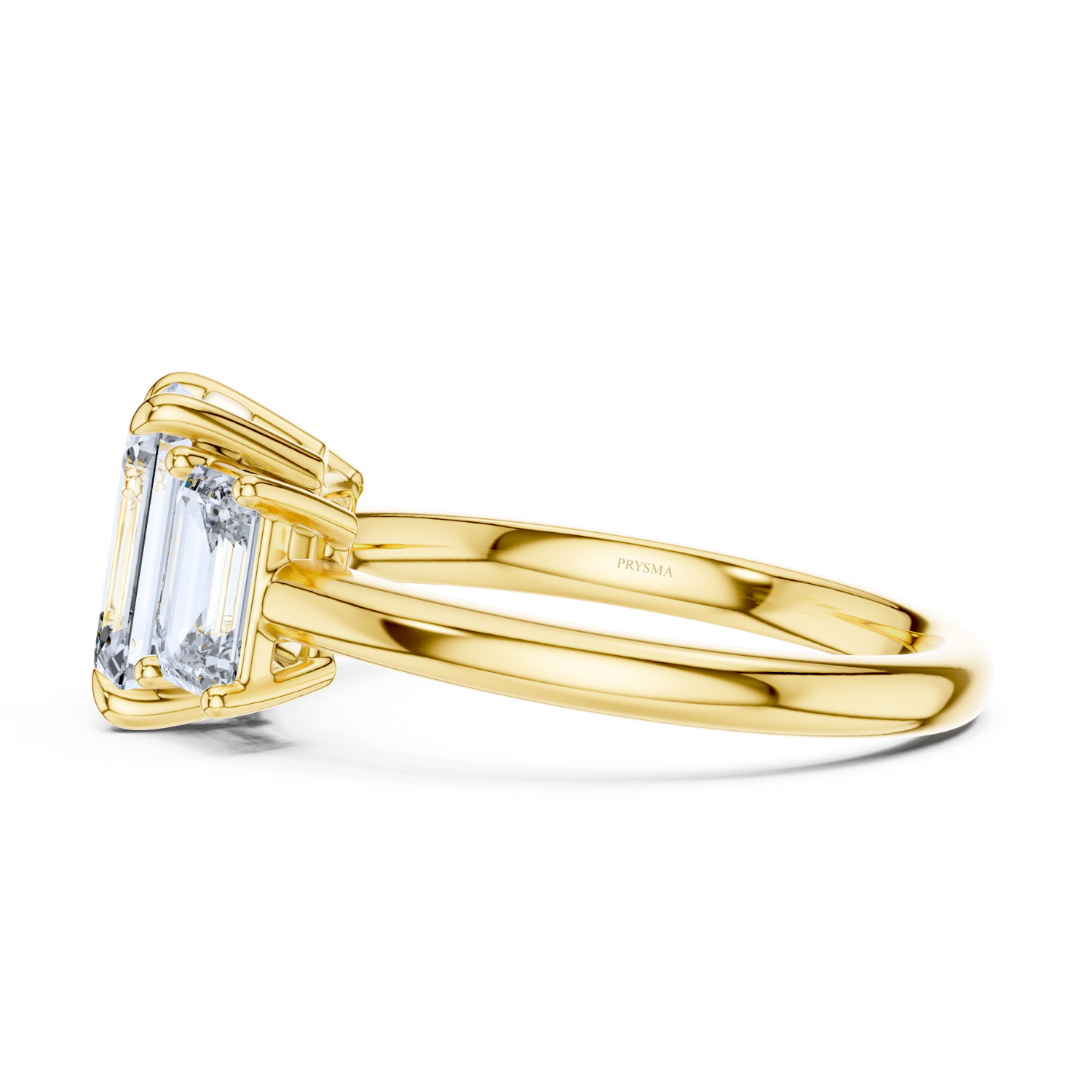 Emerald-Cut Three-Stone Diamond Ring