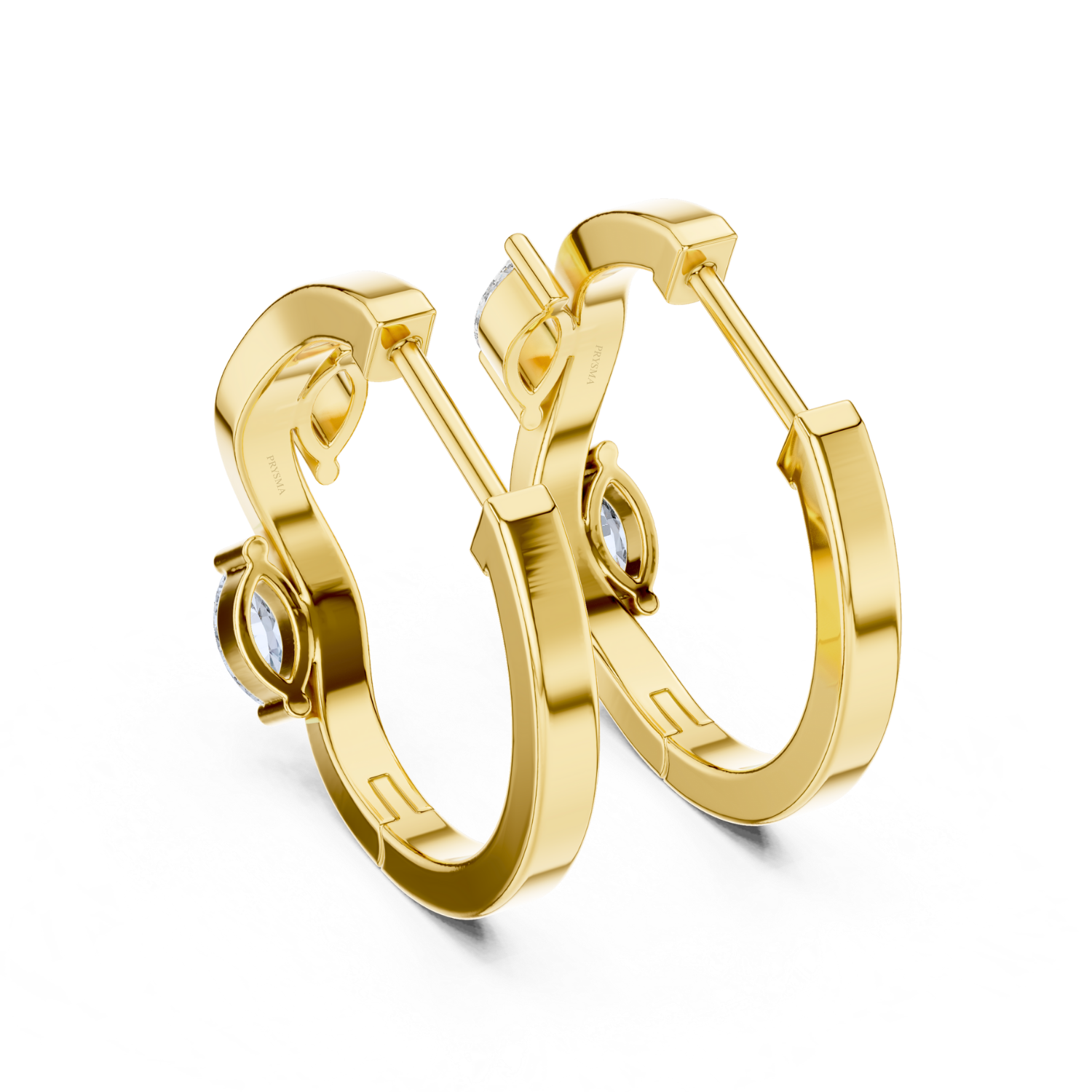 Elegant Wave Diamond Huggie Earrings