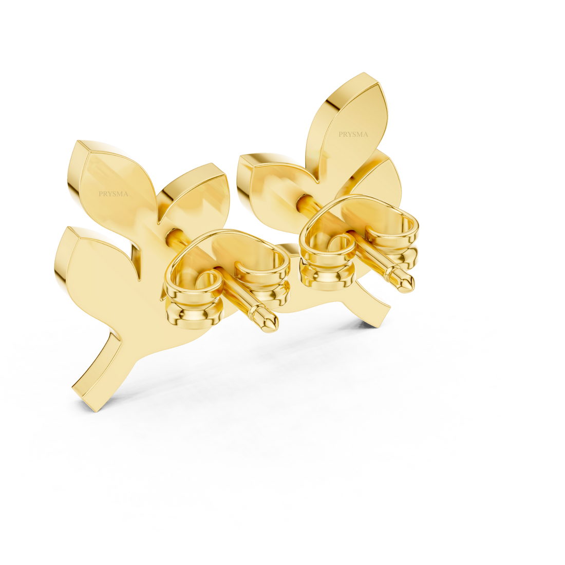 Diamond Leaf Vine Stud Earrings