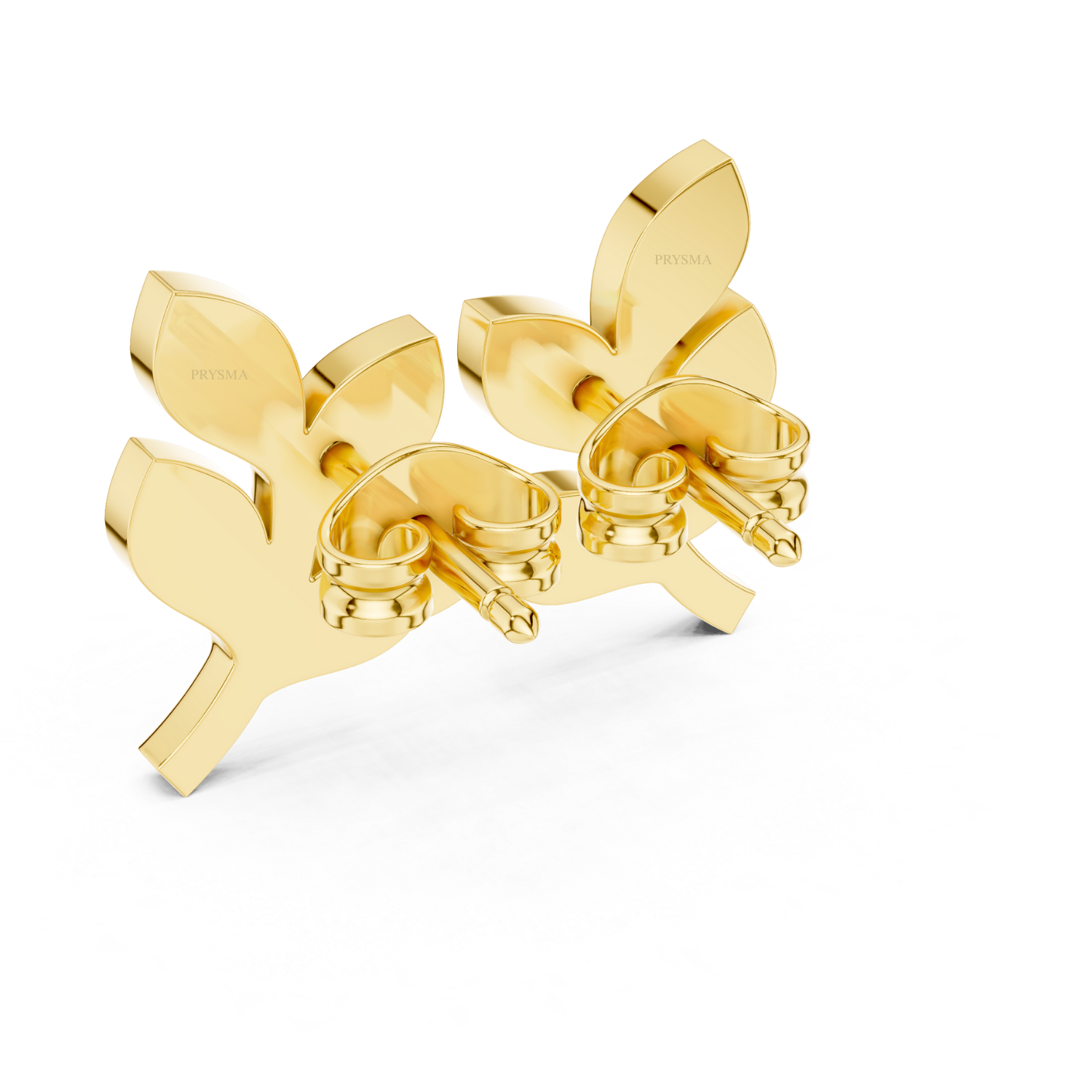 Diamond Leaf Vine Stud Earrings
