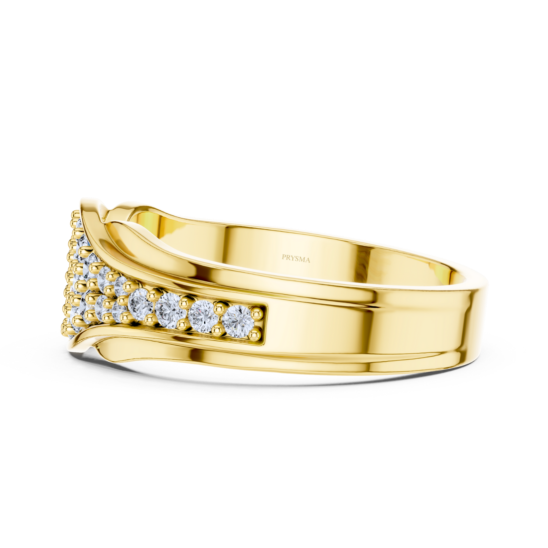 Elegant Wave Pave Diamond Ring