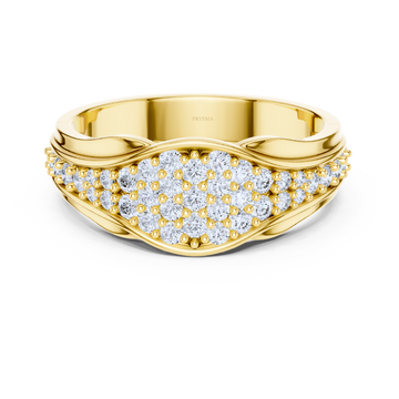 Elegant Wave Pave Diamond Ring