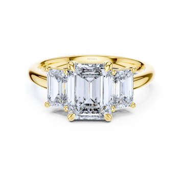 Emerald-Cut Three-Stone Diamond Ring