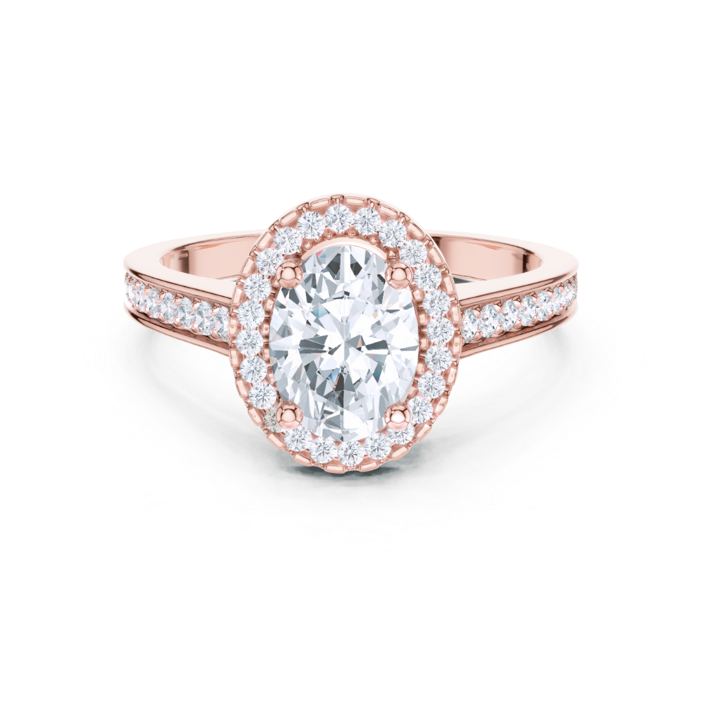 Radiance Oval Halo Ring