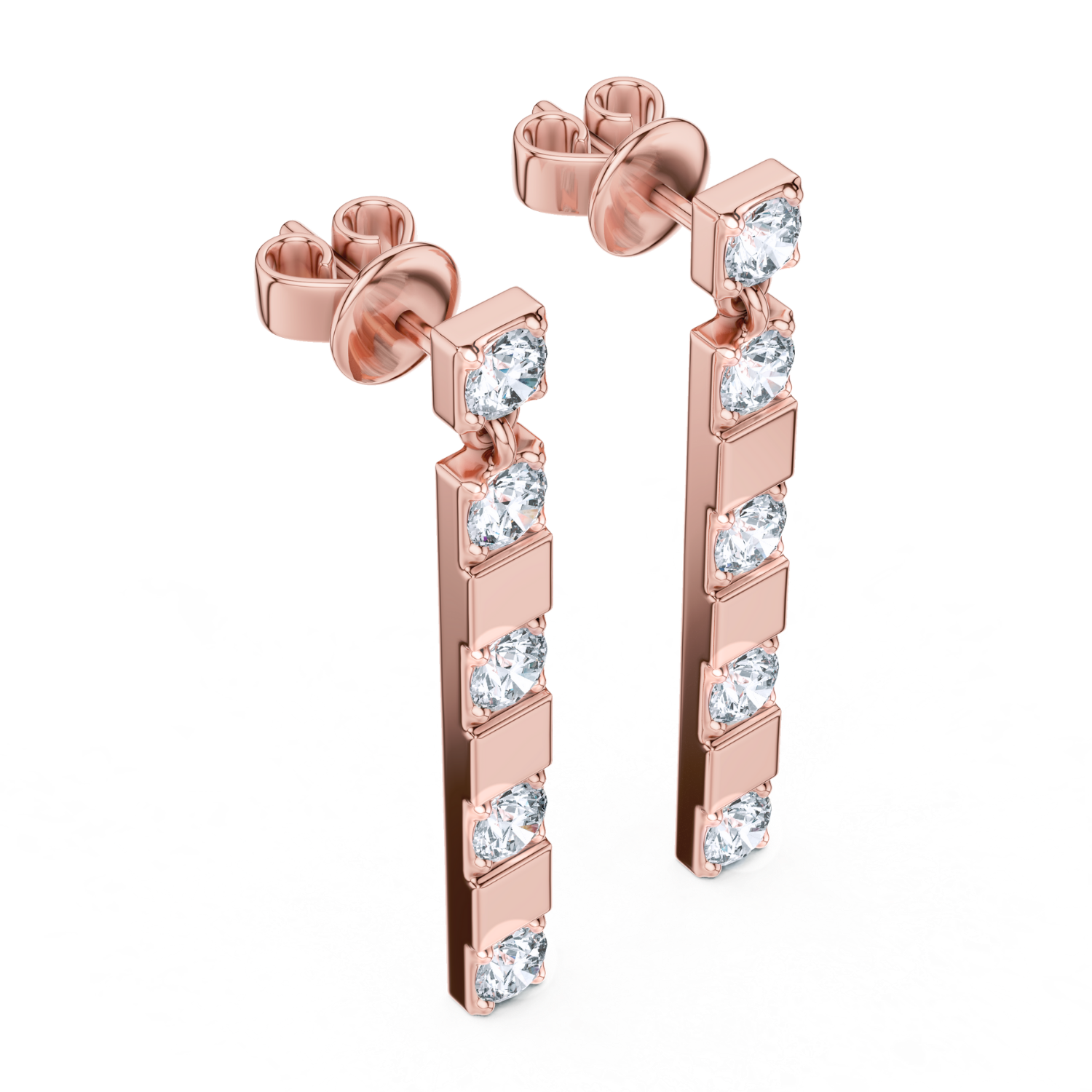 Radiant Linear Diamond Earrings