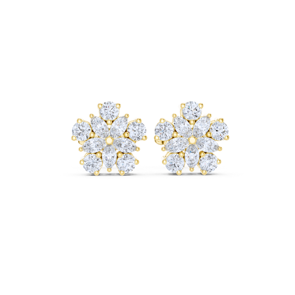 Blossom Radiance Diamond Stud Earrings