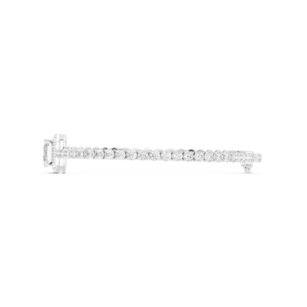 Solara Emerald-Cut Halo Diamond Bracelet