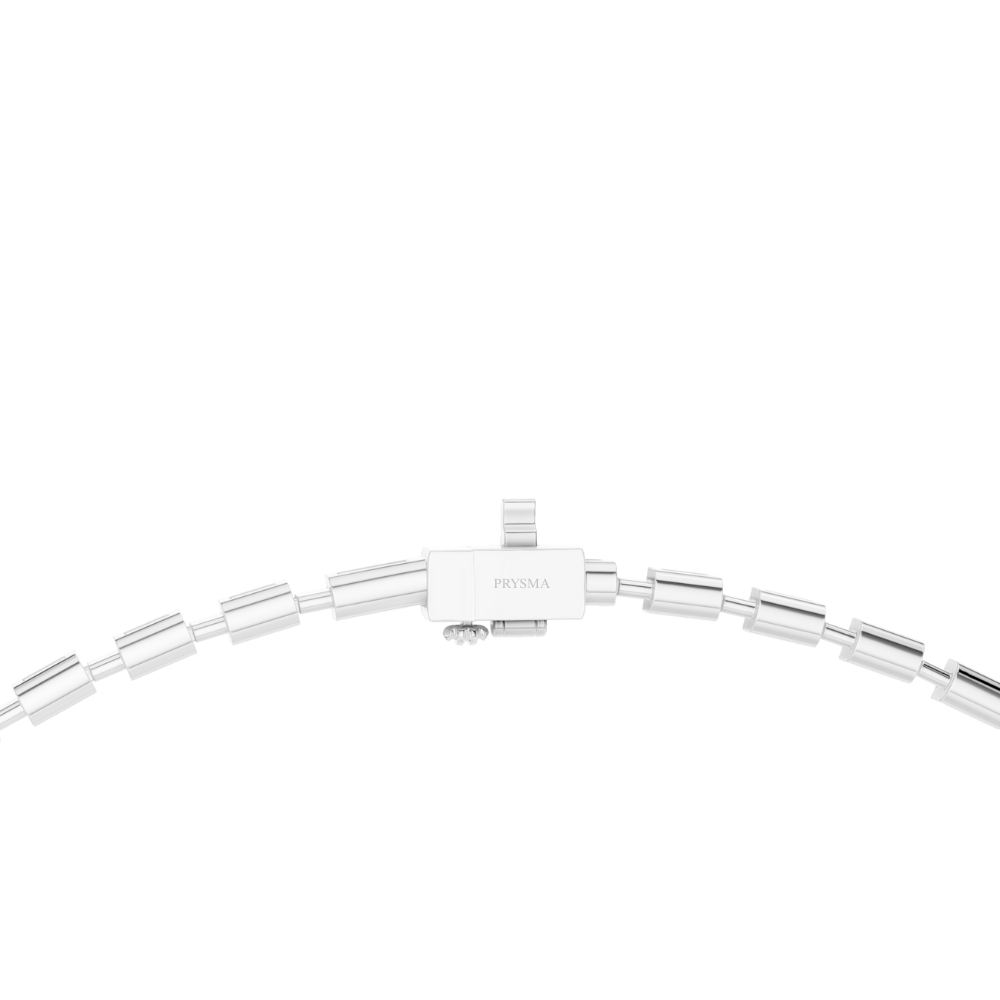 Lucent Emerald-Cut Diamond Tennis Necklace