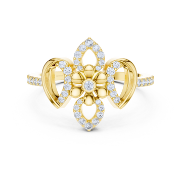 Floral Diamond Bow Ring