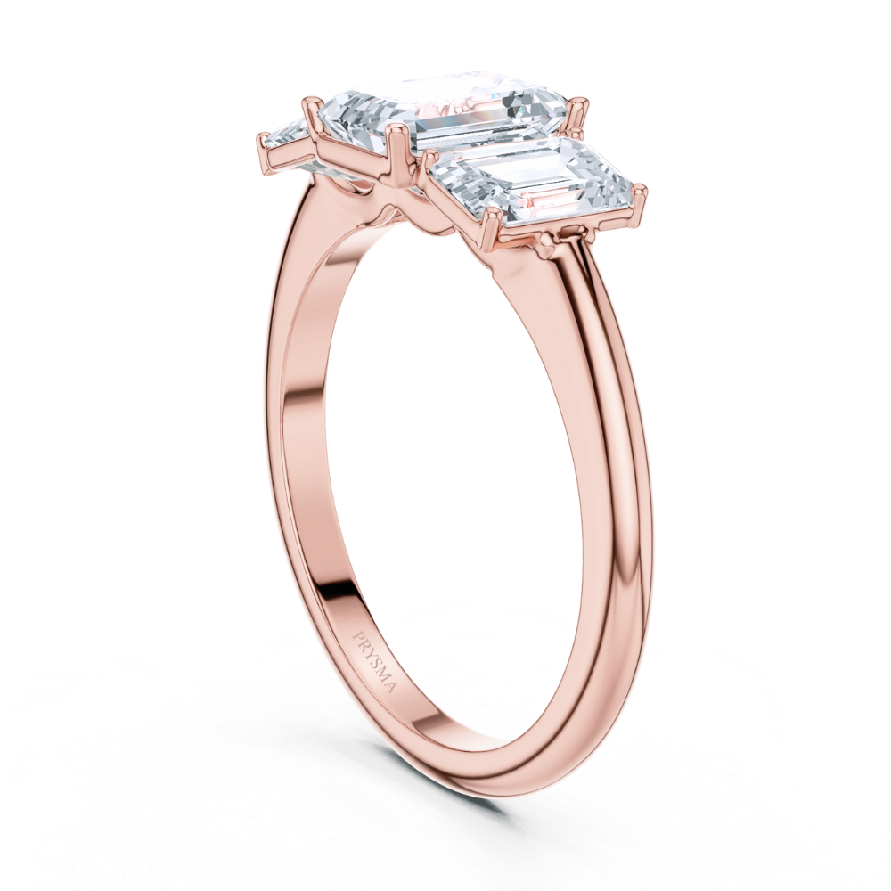 Regal Emerald-Cut Trilogy Ring
