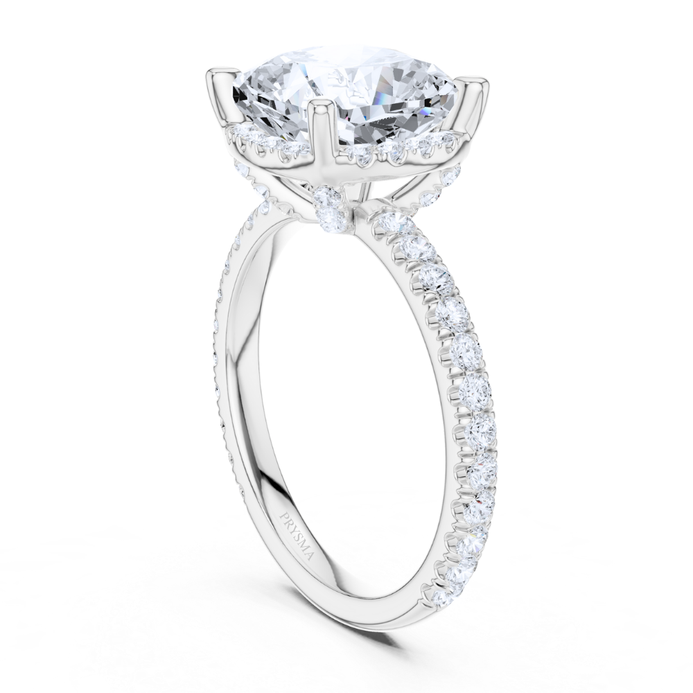 The Regal Cushion Halo Ring