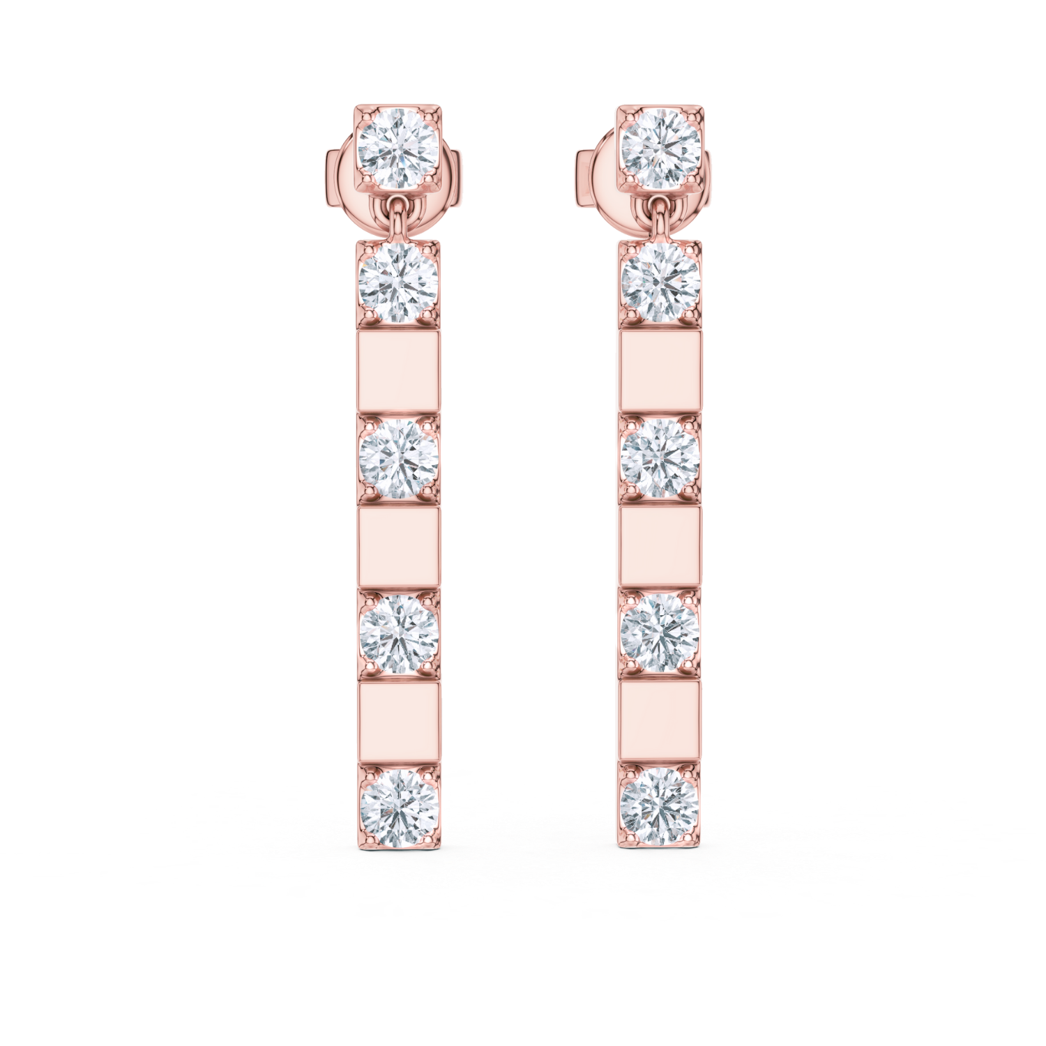 Radiant Linear Diamond Earrings