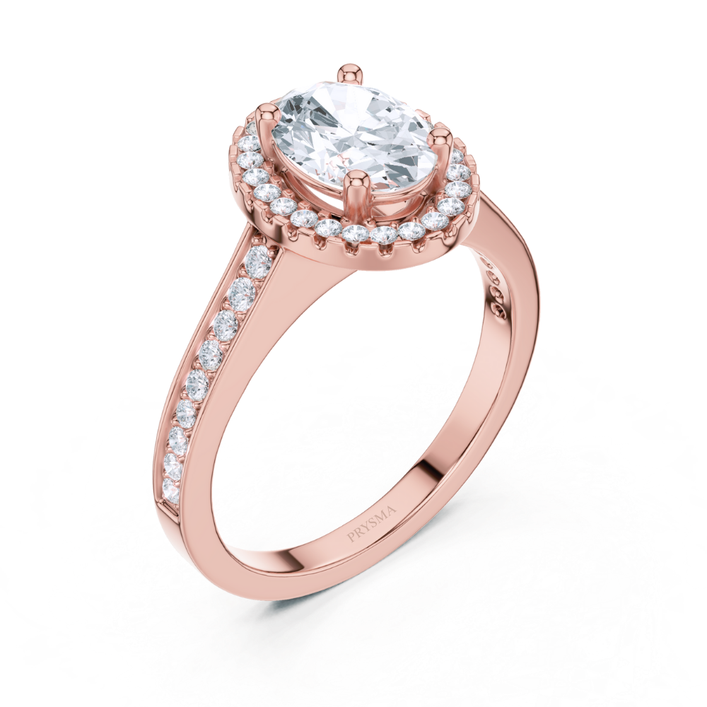 Radiance Oval Halo Ring