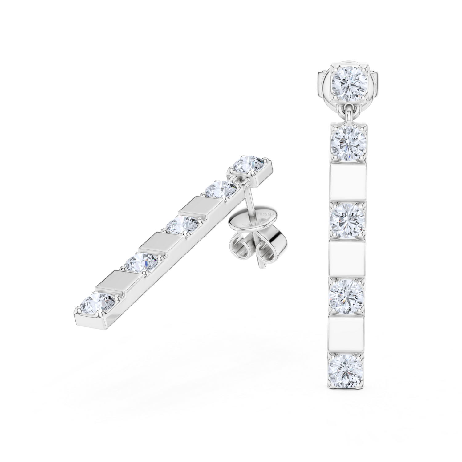 Radiant Linear Diamond Earrings