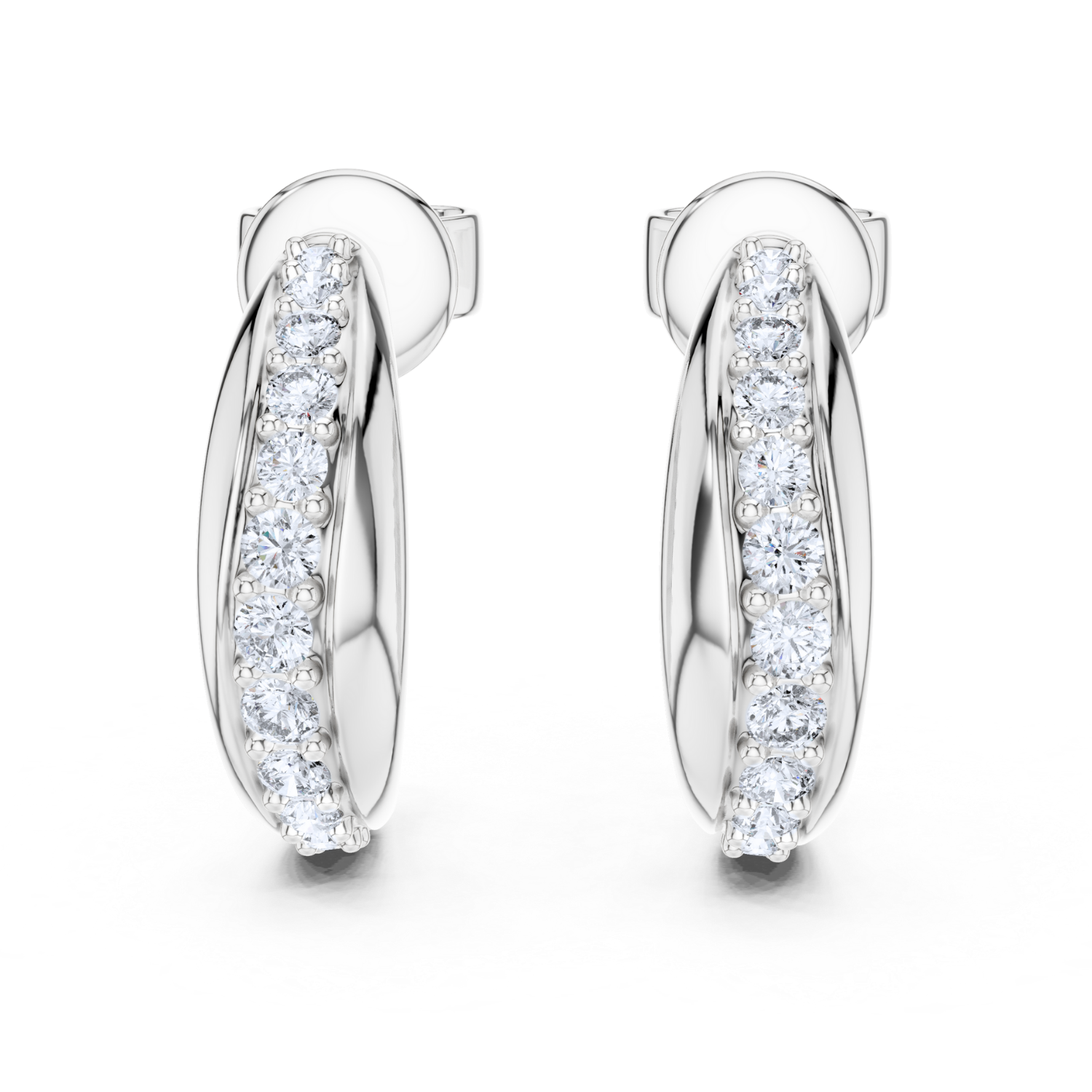 Classic Diamond Hoop Earrings