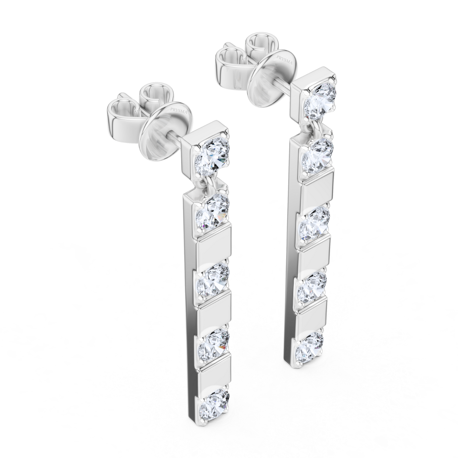Radiant Linear Diamond Earrings