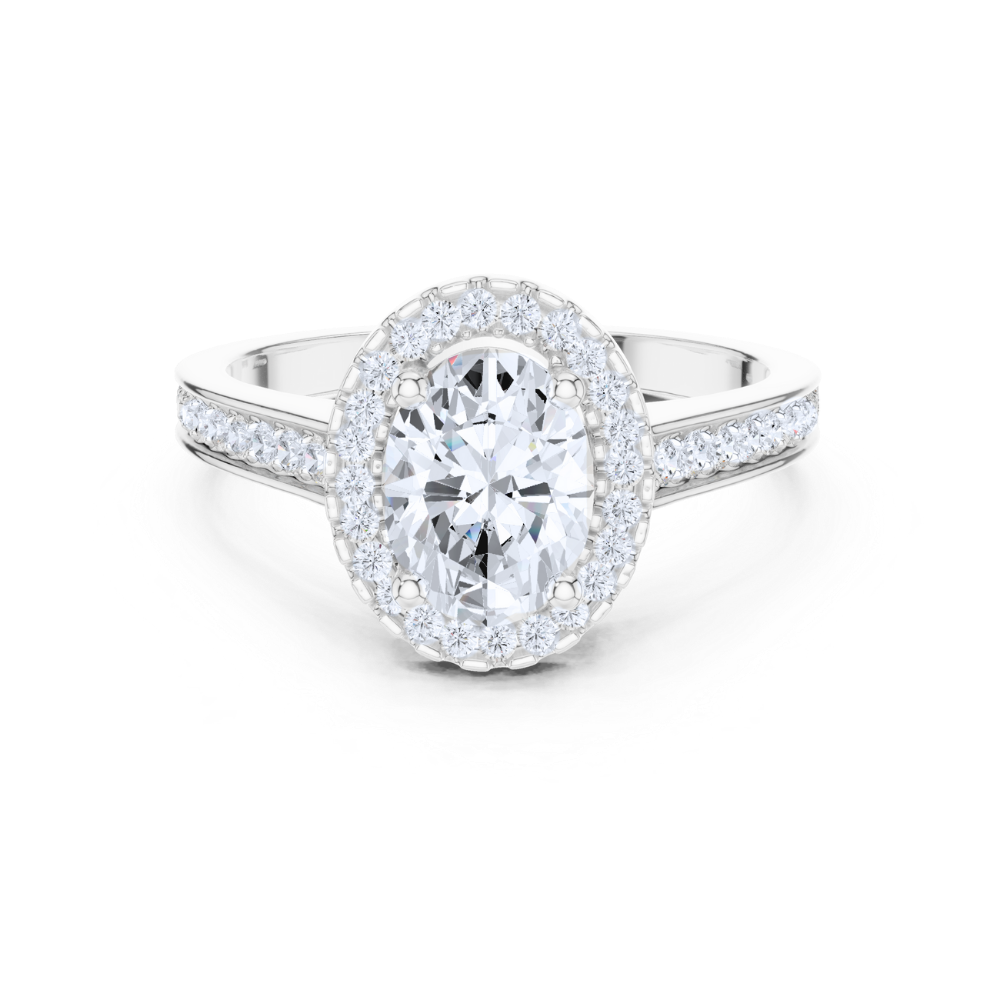 Radiance Oval Halo Ring