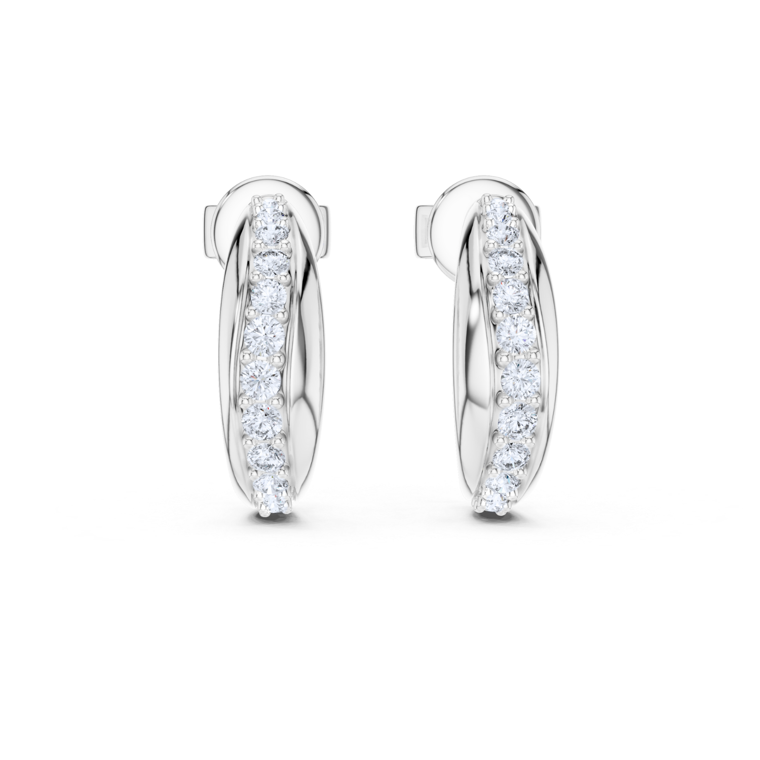 Classic Diamond Hoop Earrings