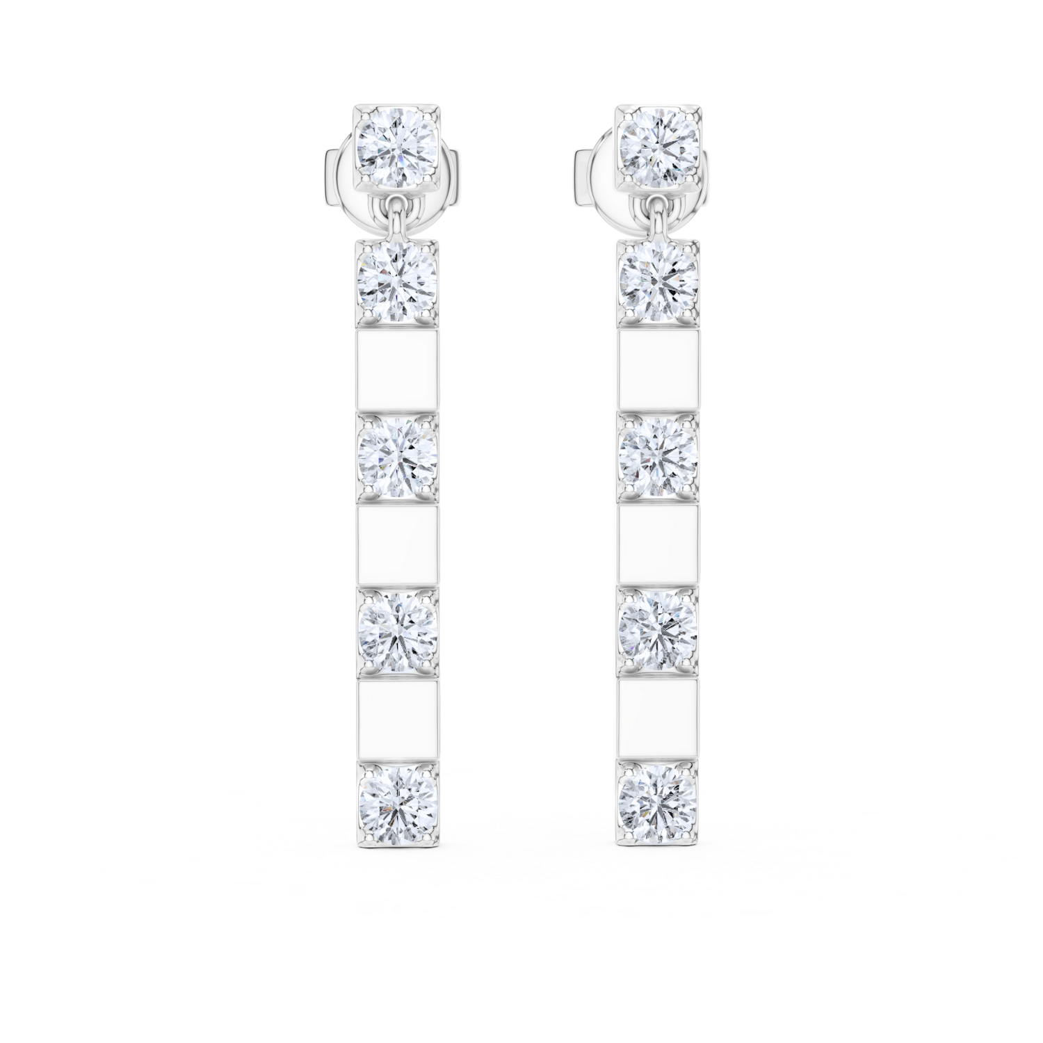 Radiant Linear Diamond Earrings