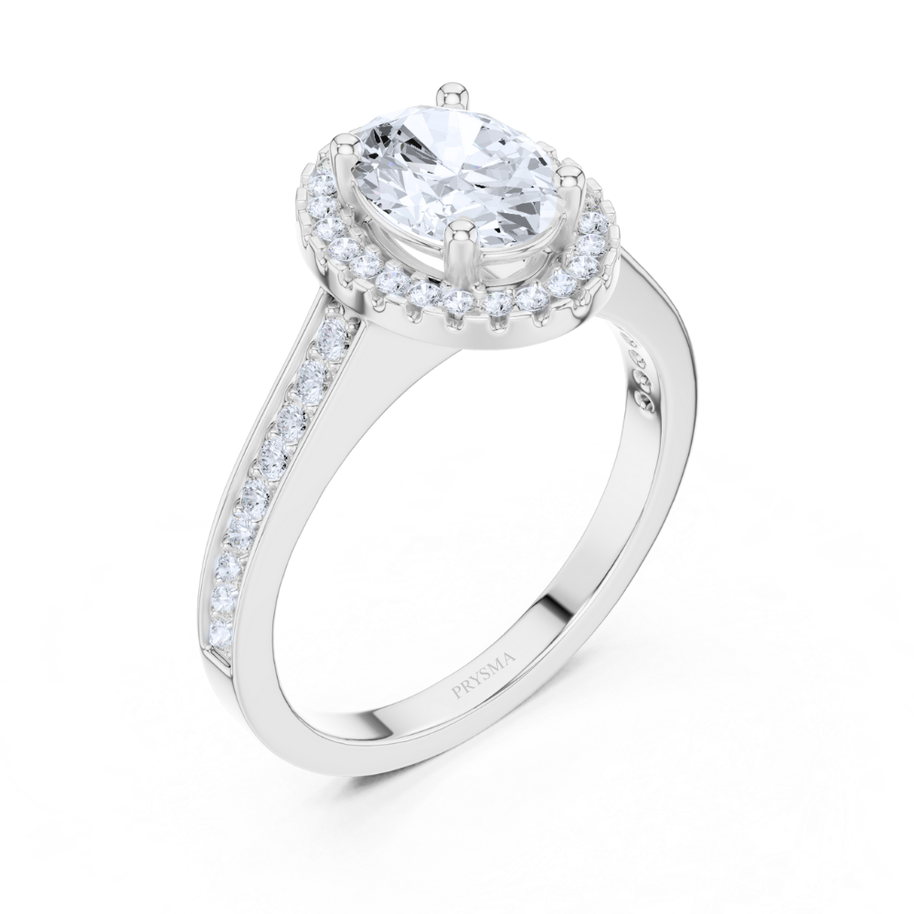 Radiance Oval Halo Ring