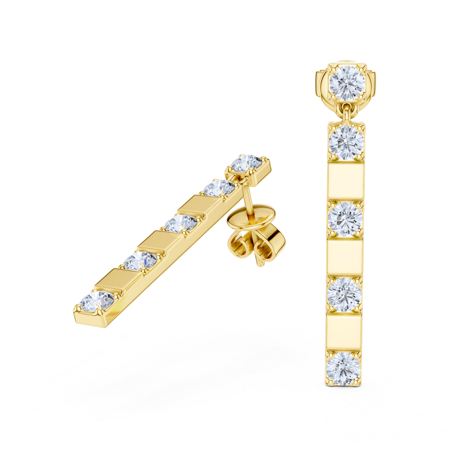 Radiant Linear Diamond Earrings