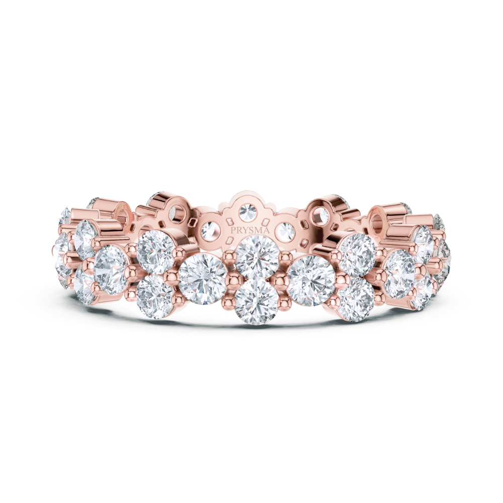 Double Row Cluster Diamond Eternity Ring
