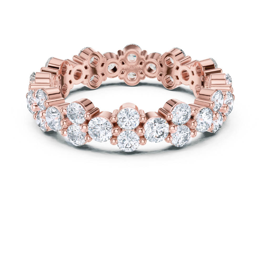 Double Row Cluster Diamond Eternity Ring