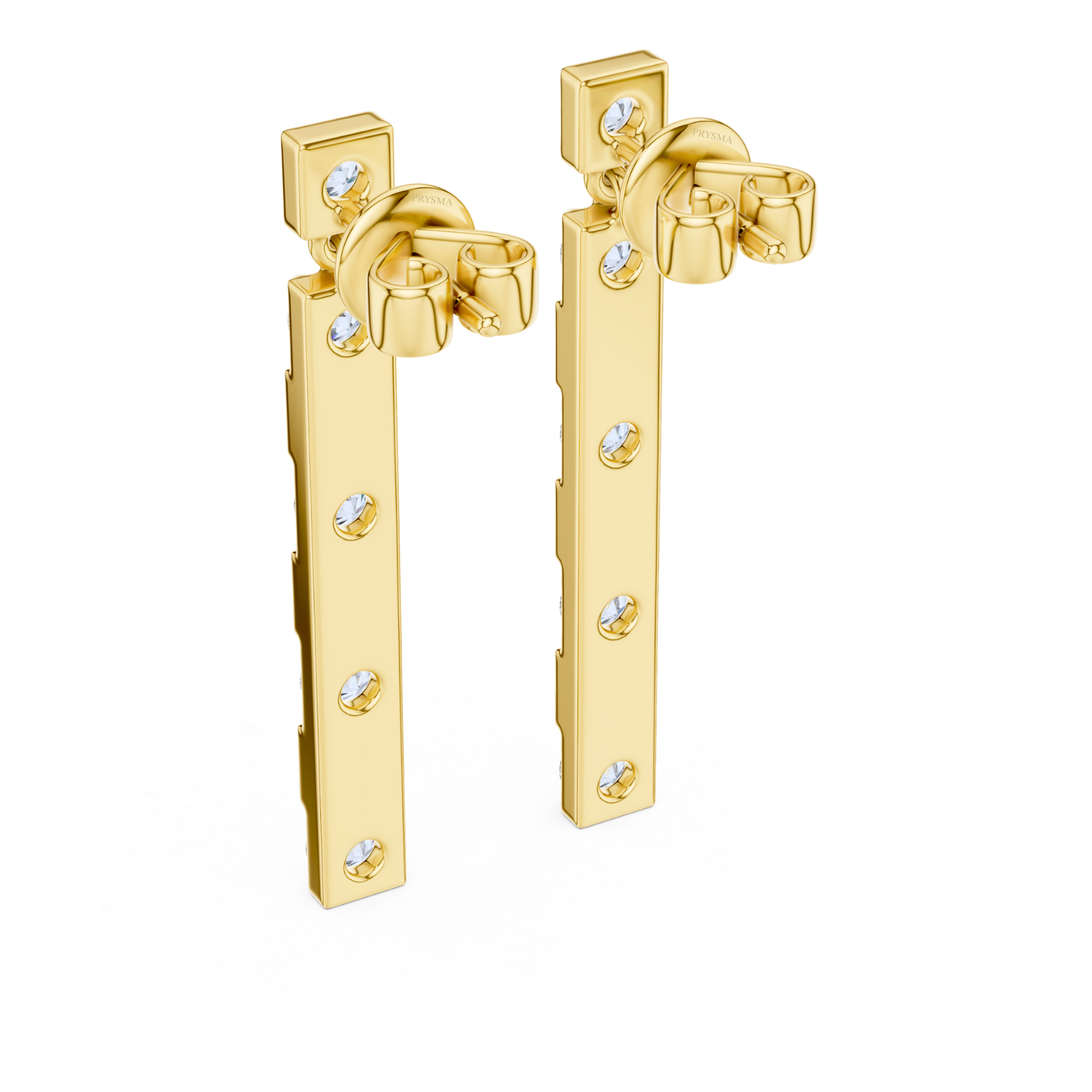 Radiant Linear Diamond Earrings