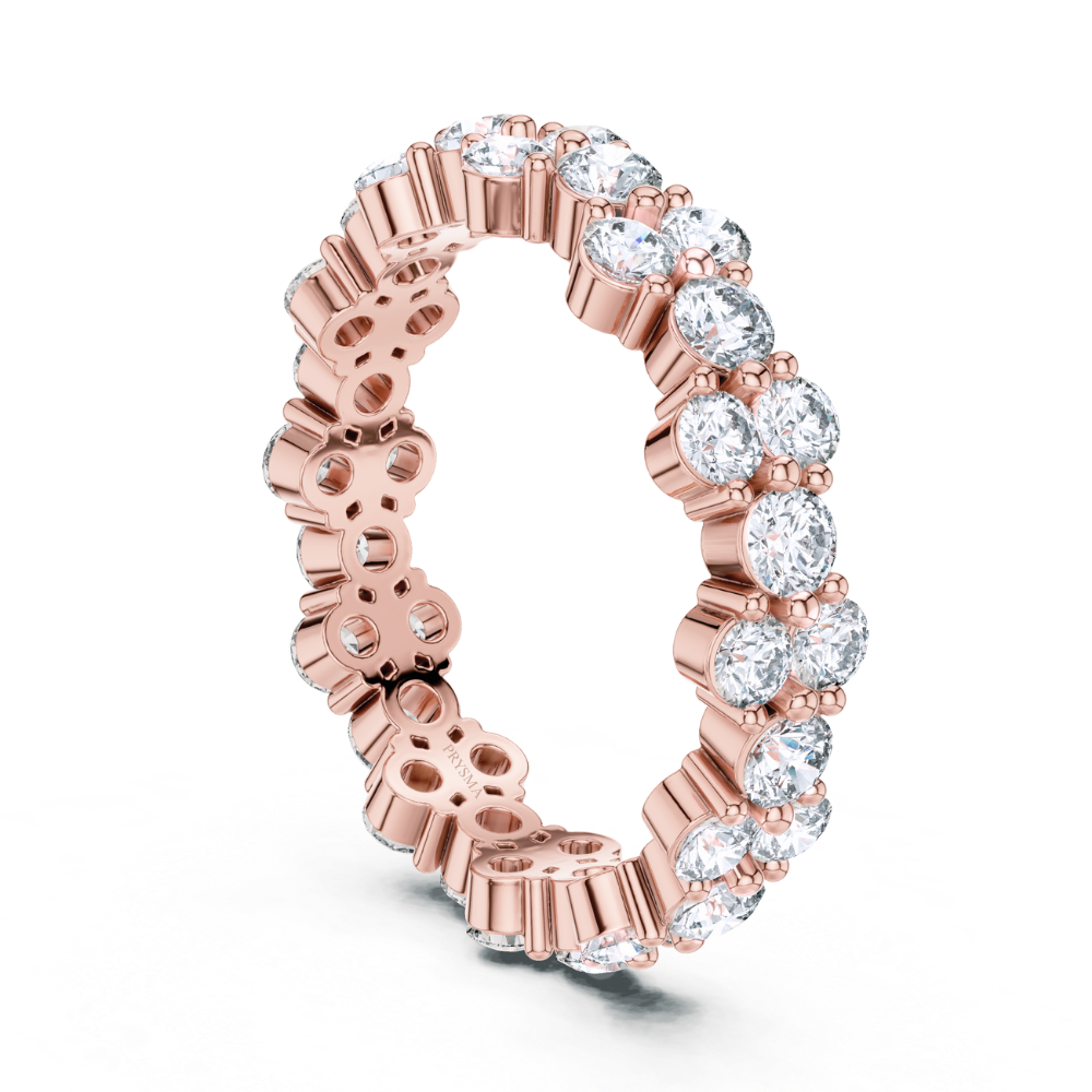 Double Row Cluster Diamond Eternity Ring