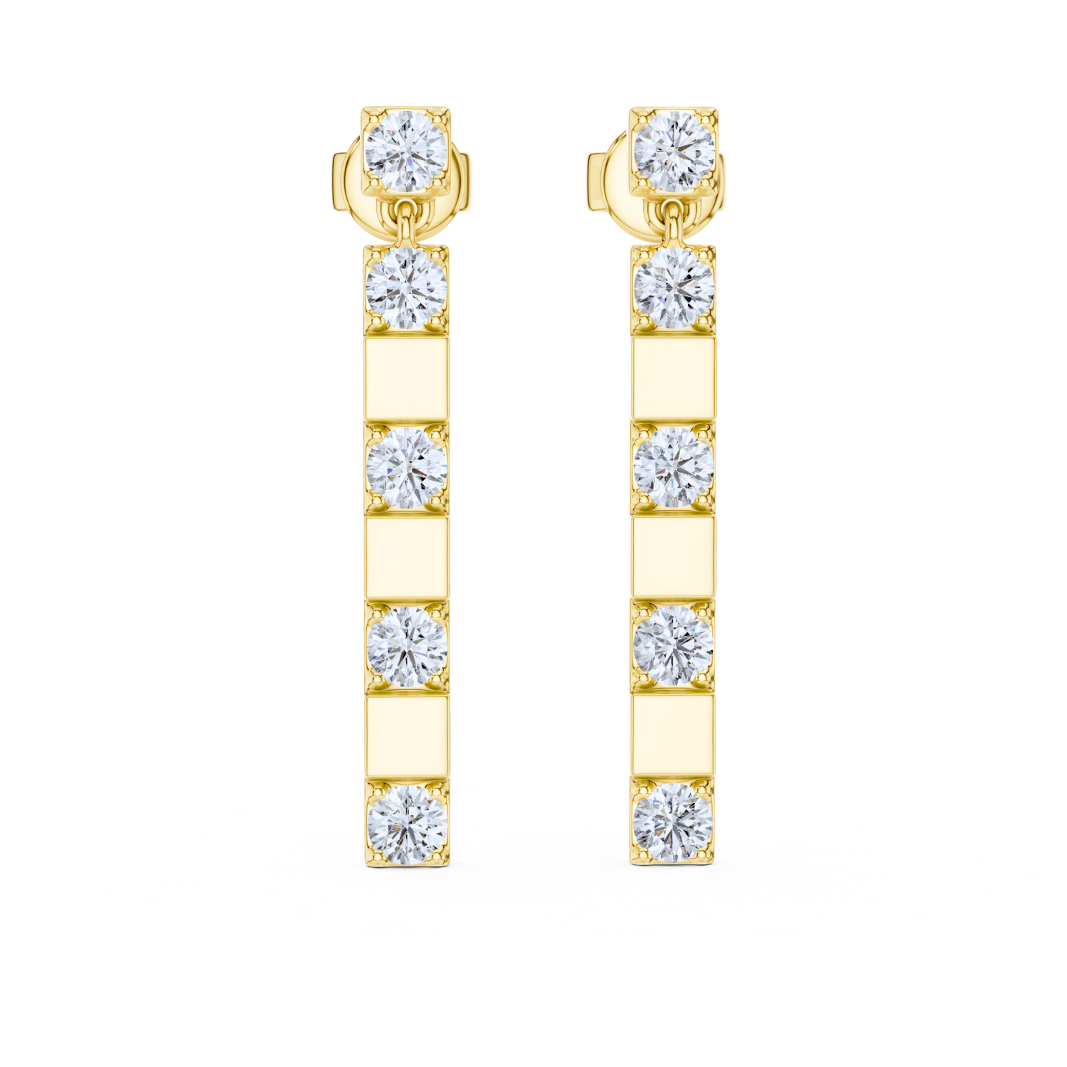 Radiant Linear Diamond Earrings