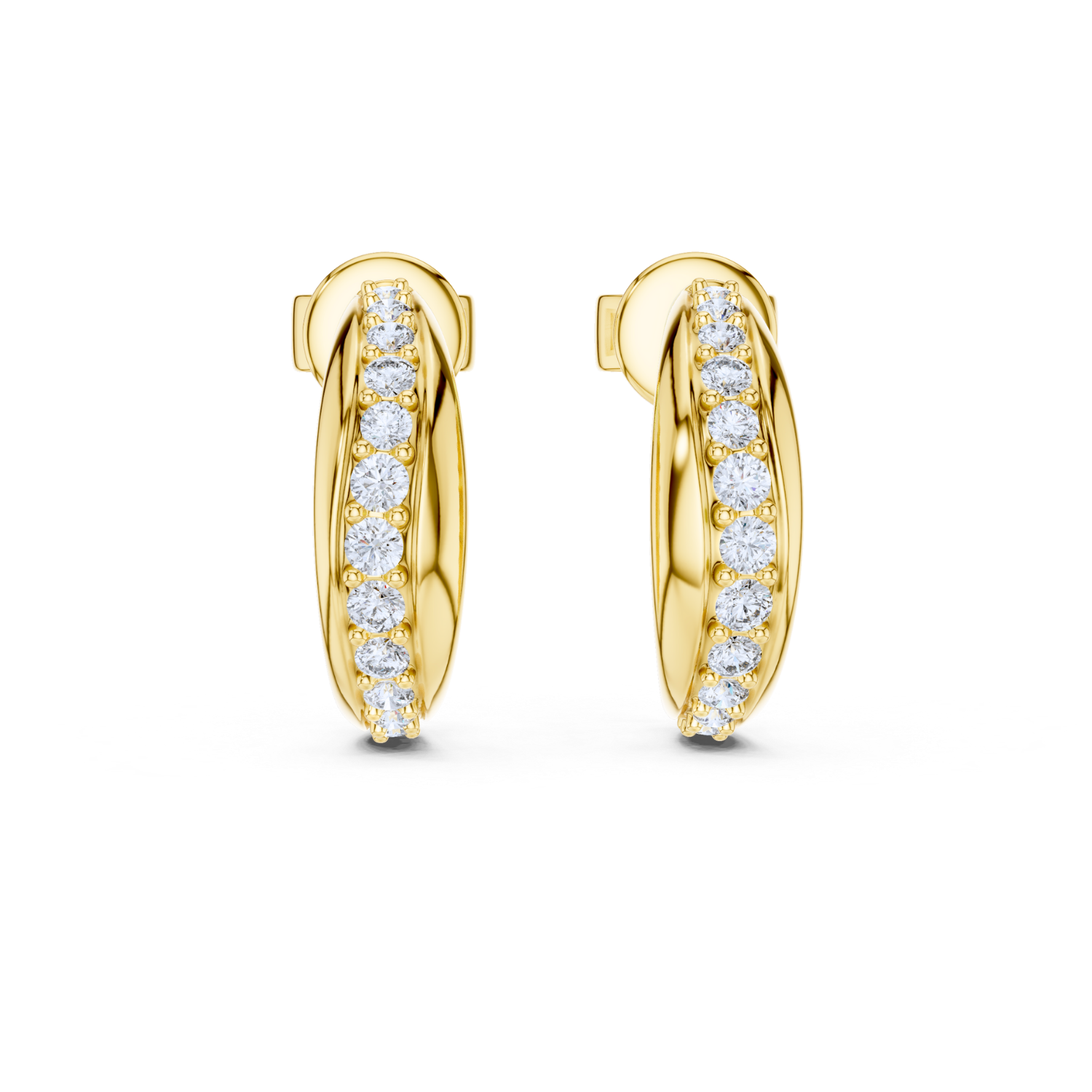 Classic Diamond Hoop Earrings