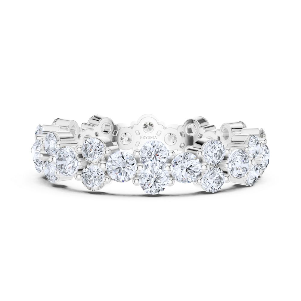 Double Row Cluster Diamond Eternity Ring