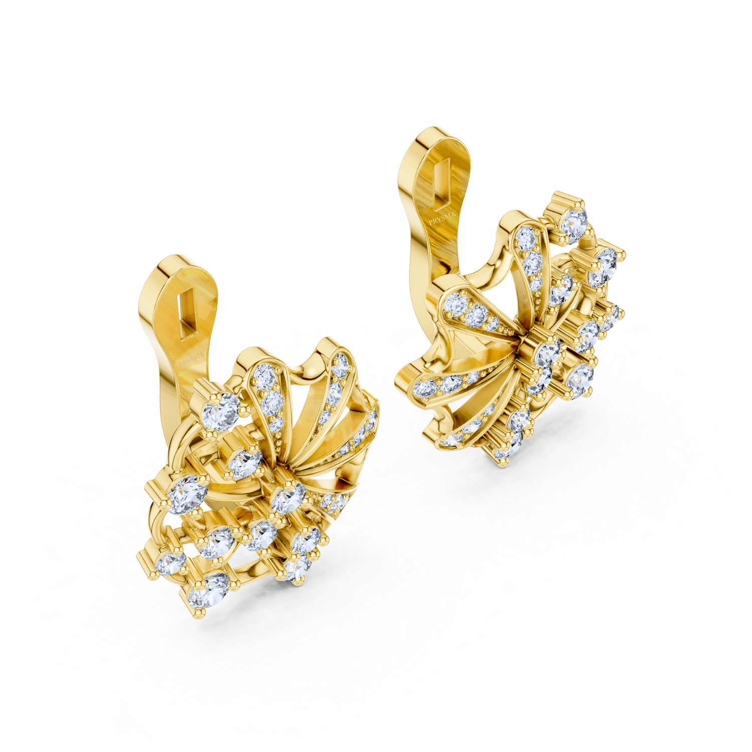Fan-Inspired Diamond Earrings