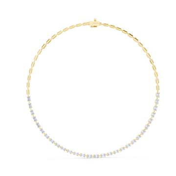 Lucent Emerald-Cut Diamond Tennis Necklace
