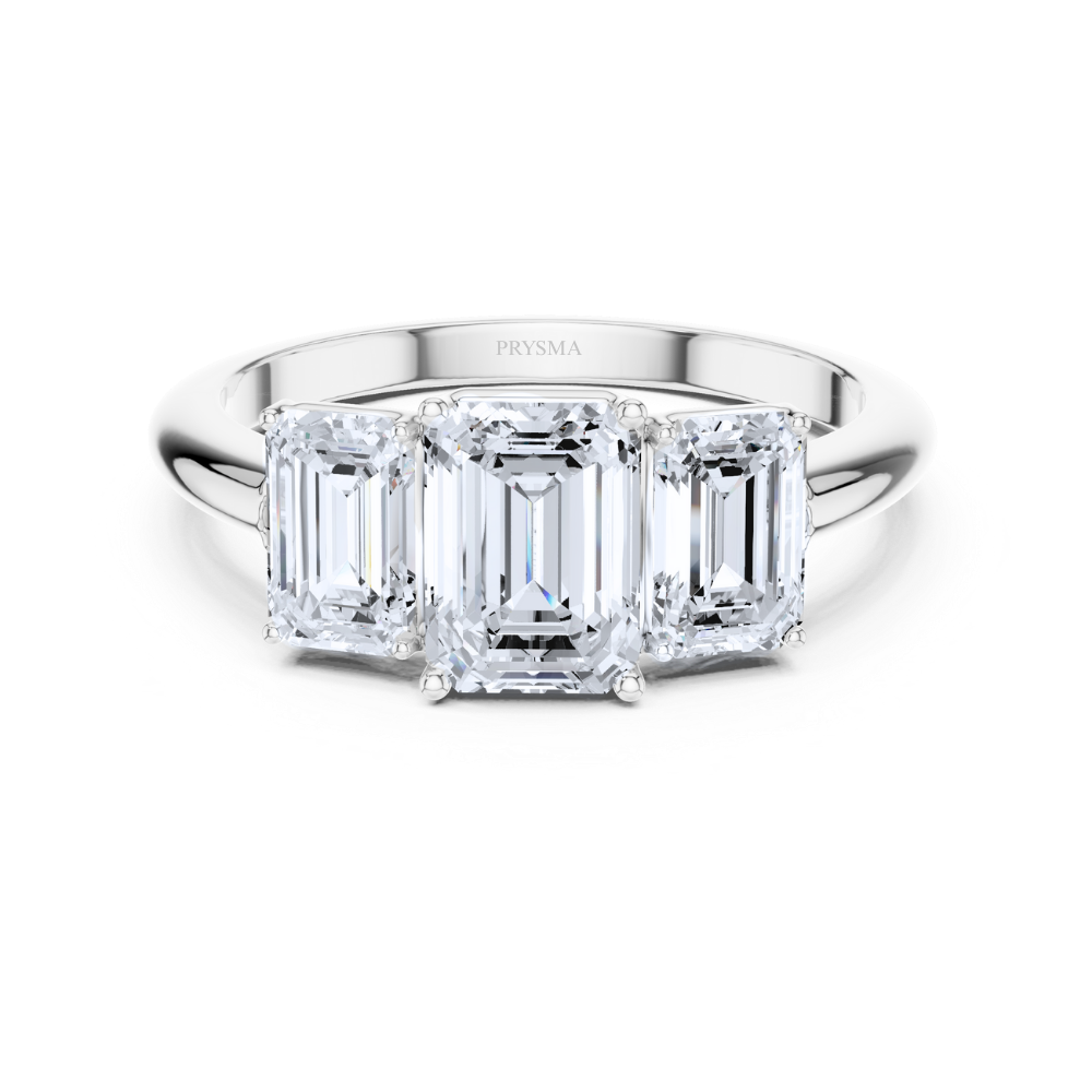 Regal Emerald-Cut Trilogy Ring
