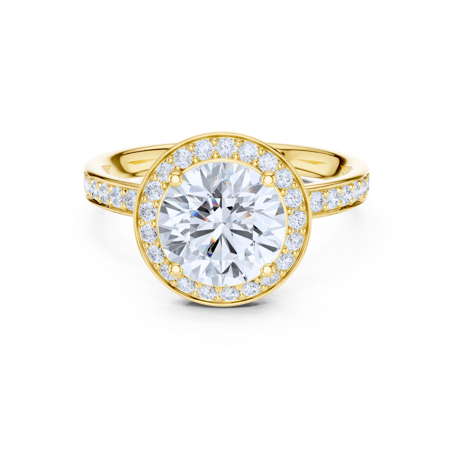 Pave Halo Diamond Ring