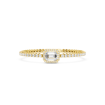 Solara Emerald-Cut Halo Diamond Bracelet