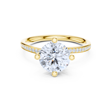 Classic Round Solitaire Pave Ring